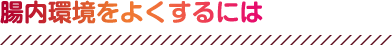 腸内環境をよくするには